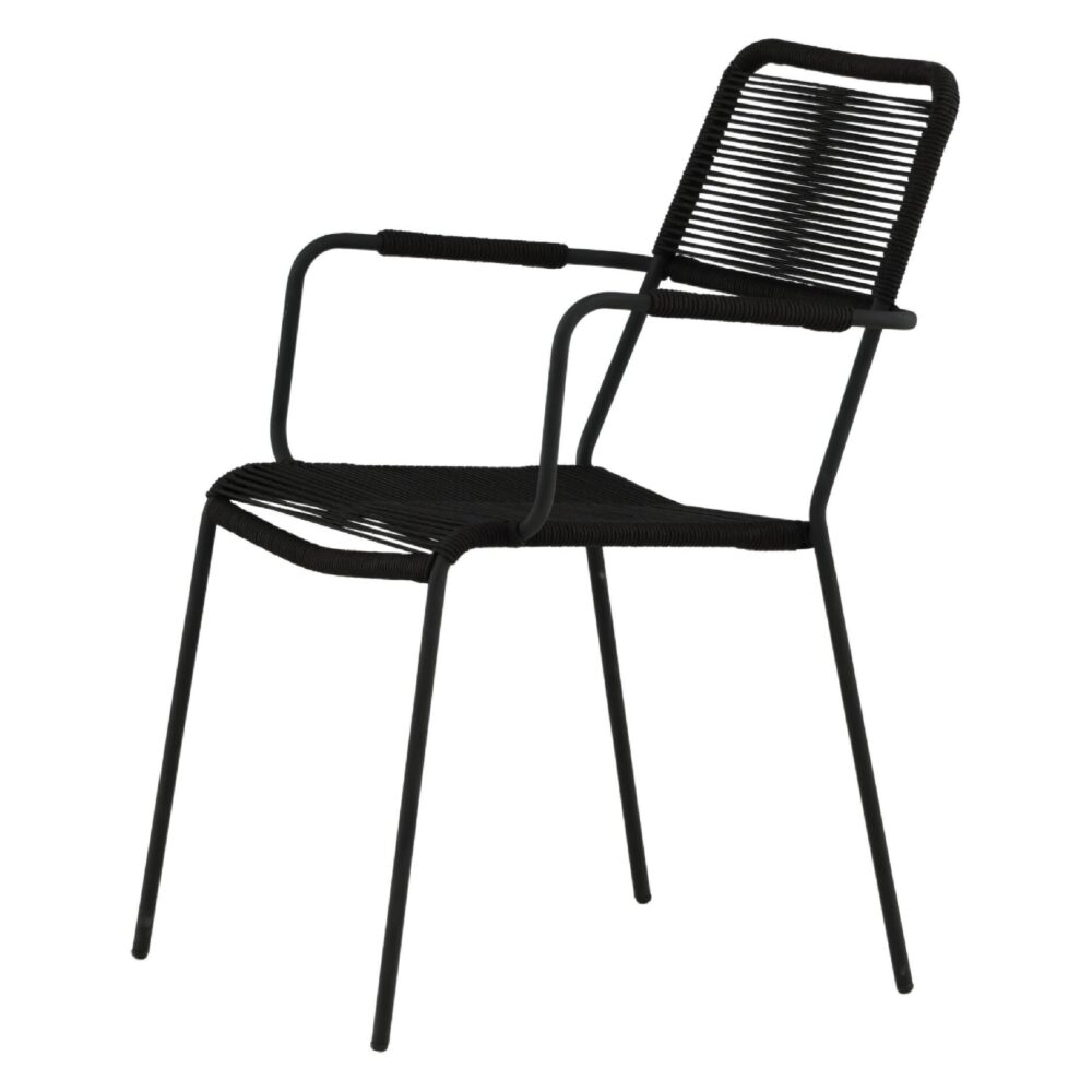 Nest of Nora zwarte stapelbare dining tuinstoelen afbeelding 4