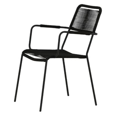 Nest of Nora zwarte stapelbare dining tuinstoelen afbeelding 4