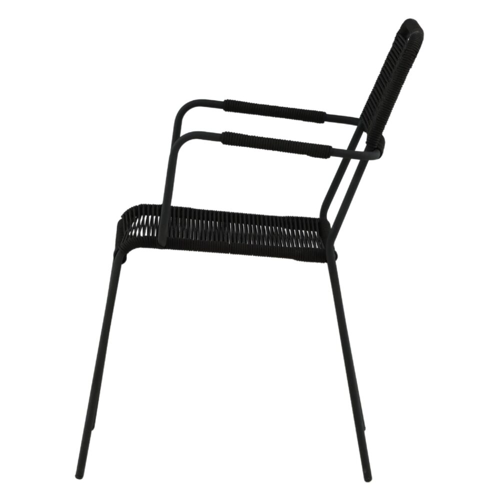 Nest of Nora zwarte stapelbare dining tuinstoelen afbeelding 5