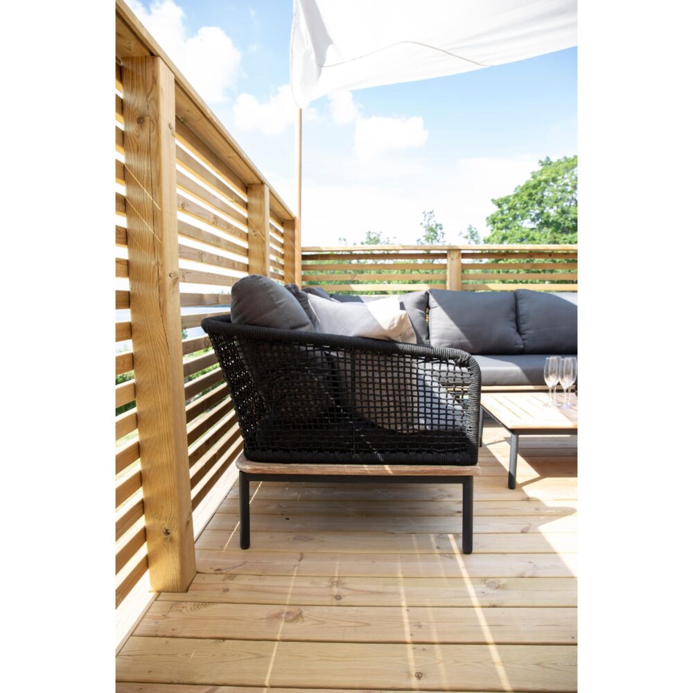 zwarte aluminium hoek loungeset tuin met tafel afbeelding 4