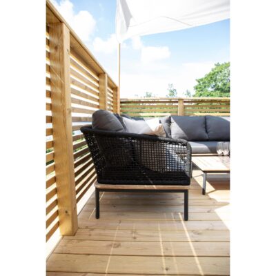 zwarte aluminium hoek loungeset tuin met tafel afbeelding 4