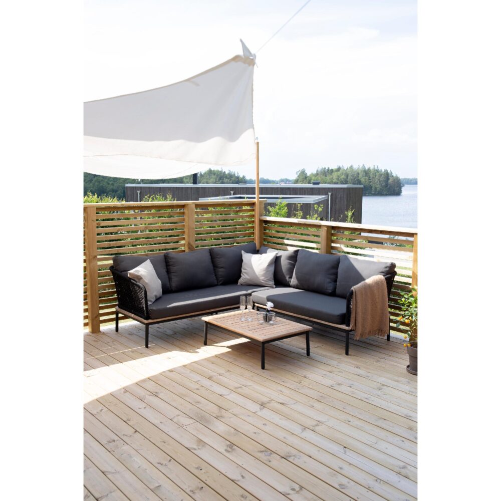 zwarte aluminium hoek loungeset tuin met tafel afbeelding 5