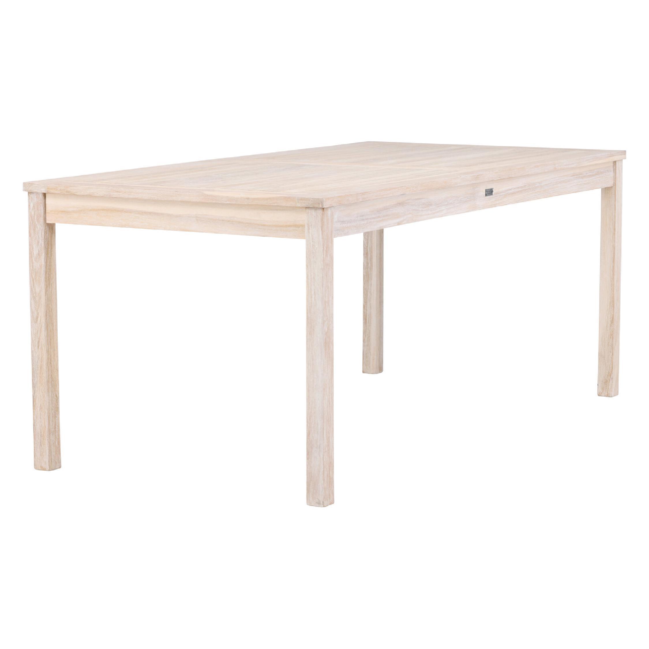 teakhouten eettafel whitewash 180x90 afbeelding 1
