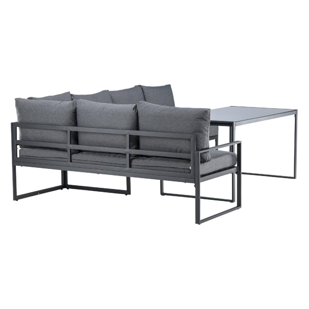 hoek loungeset tuin met glazen tafel afbeelding 3