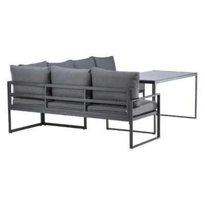 hoek loungeset tuin met glazen tafel afbeelding 3