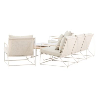 4-delige beige tuin loungeset met kussens afbeelding 5