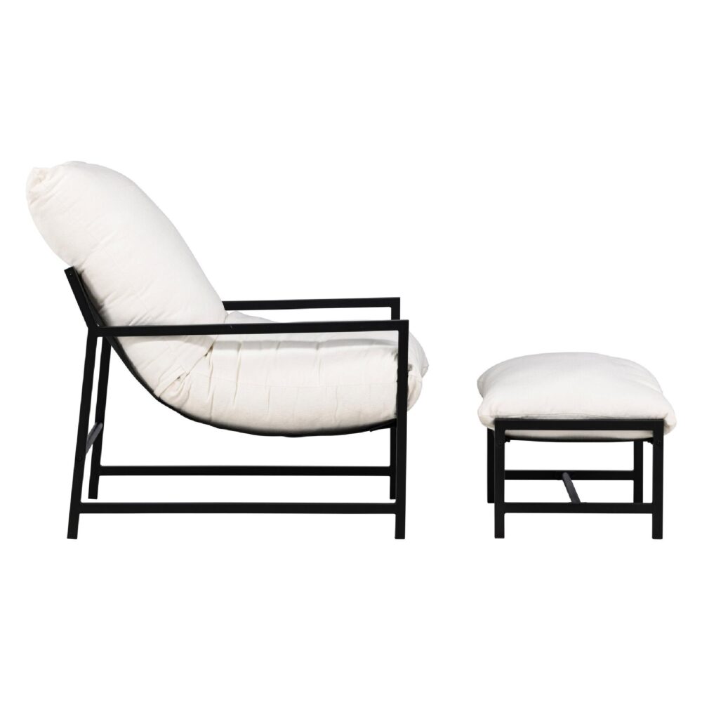 Liora loungestoel buiten met voetenbank afbeelding 2