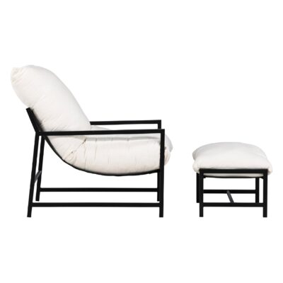 Liora loungestoel buiten met voetenbank afbeelding 2