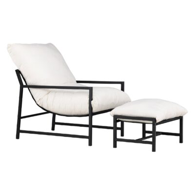 Liora loungestoel buiten met voetenbank afbeelding 1