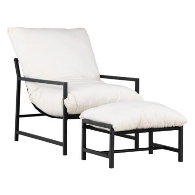 Liora loungestoel buiten met voetenbank afbeelding 3