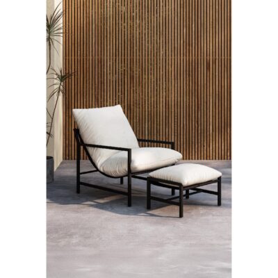 Liora loungestoel buiten met voetenbank afbeelding 7