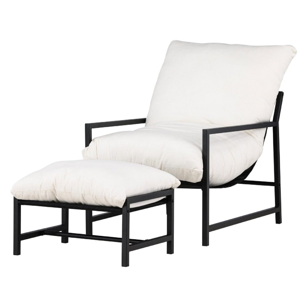 Liora loungestoel buiten met voetenbank afbeelding 5