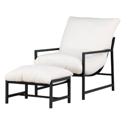 Liora loungestoel buiten met voetenbank afbeelding 5