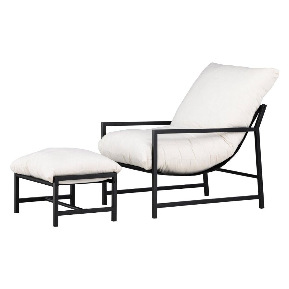 Liora loungestoel buiten met voetenbank afbeelding 6