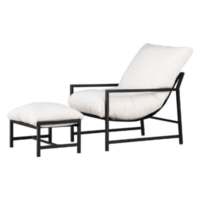 Liora loungestoel buiten met voetenbank afbeelding 6