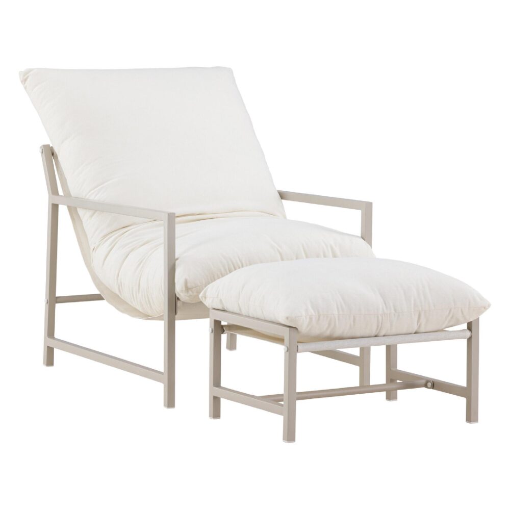 buiten loungestoel met voetenbank Liora afbeelding 3