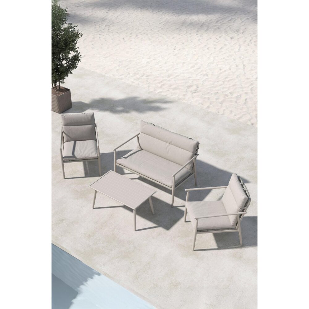 beige 4-delige loungeset tuin afbeelding 6