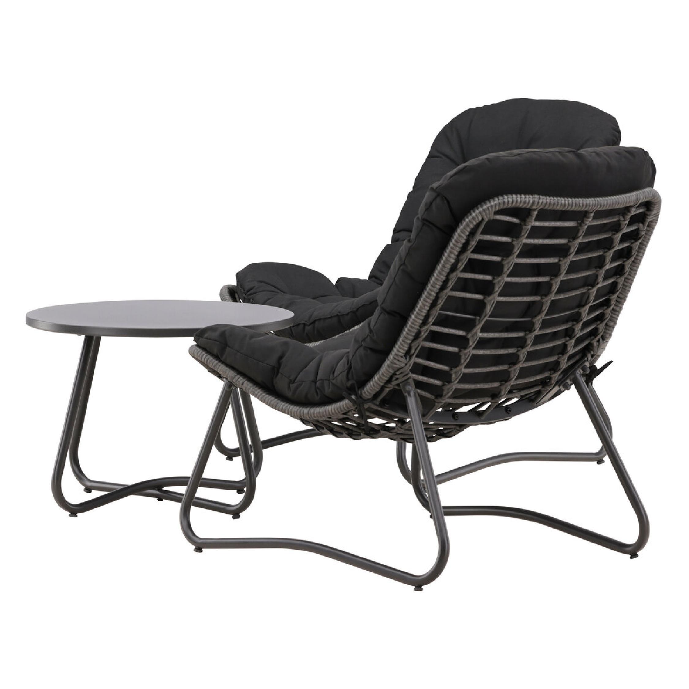 zwarte stalen tuin loungeset met tafel afbeelding 7