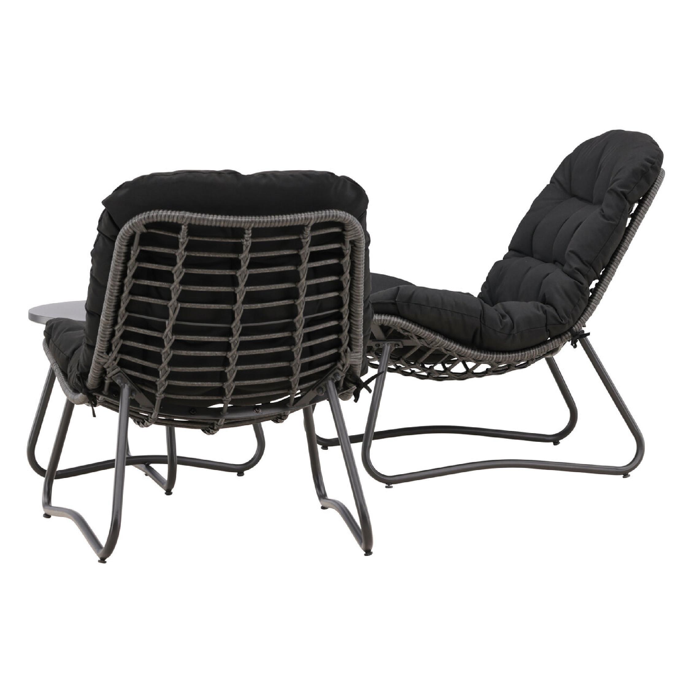 zwarte stalen tuin loungeset met tafel afbeelding 8