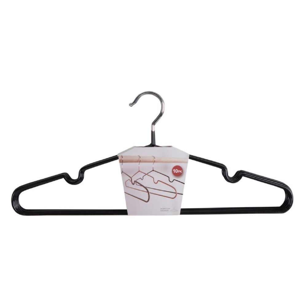 zwarte metalen kledinghangers set 10 afbeelding 1