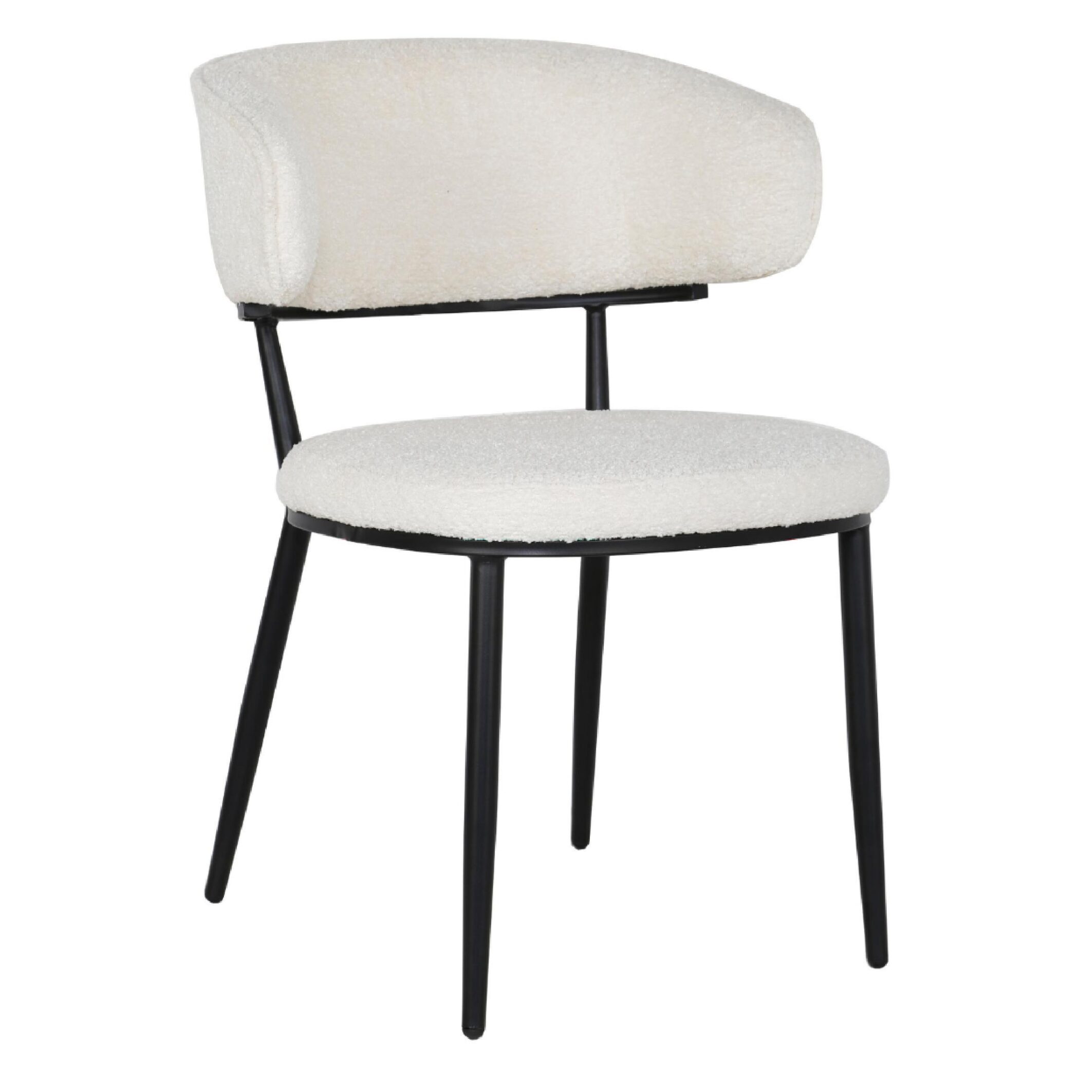 crème teddy eetkamerstoelen met armleuning afbeelding 2