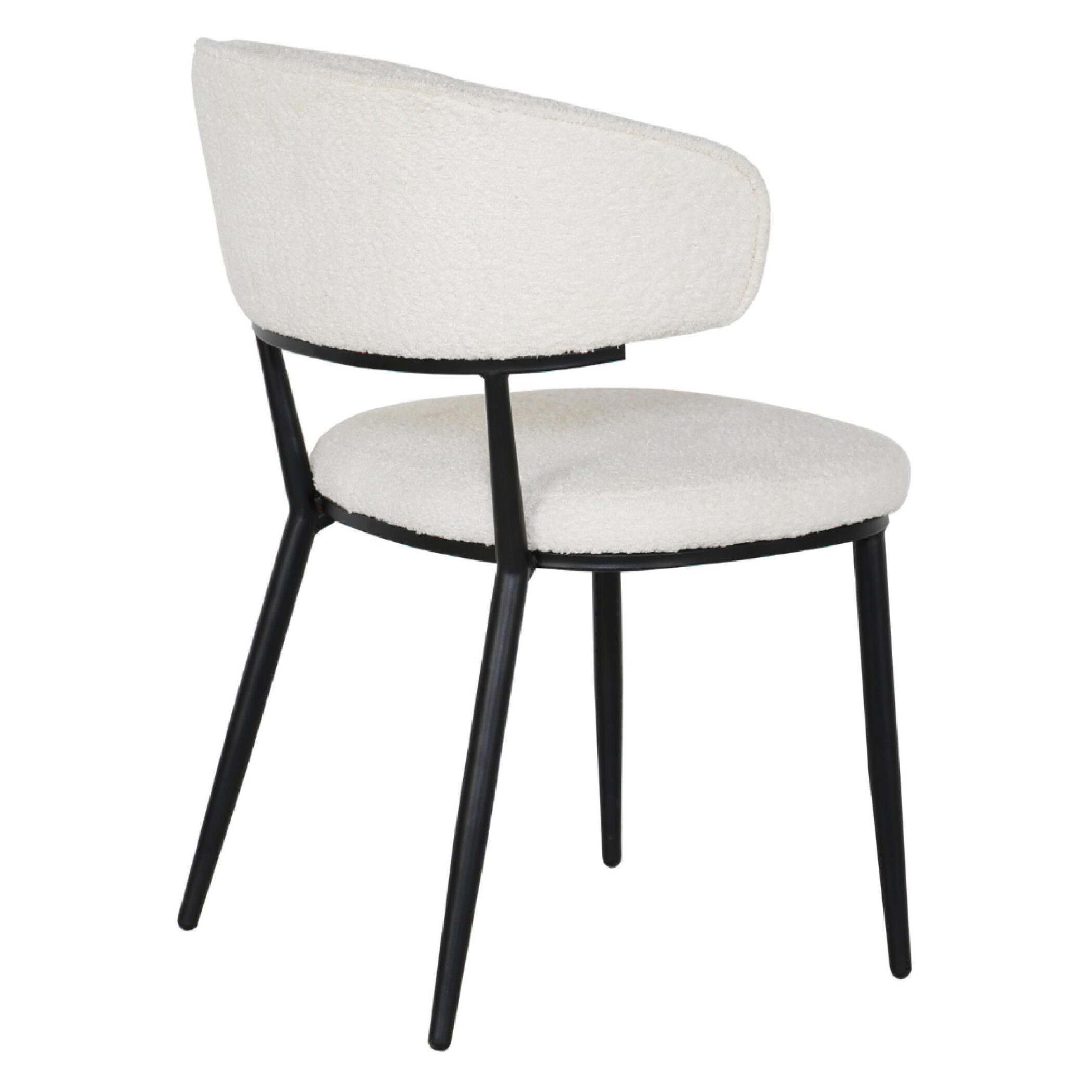 crème teddy eetkamerstoelen met armleuning afbeelding 3