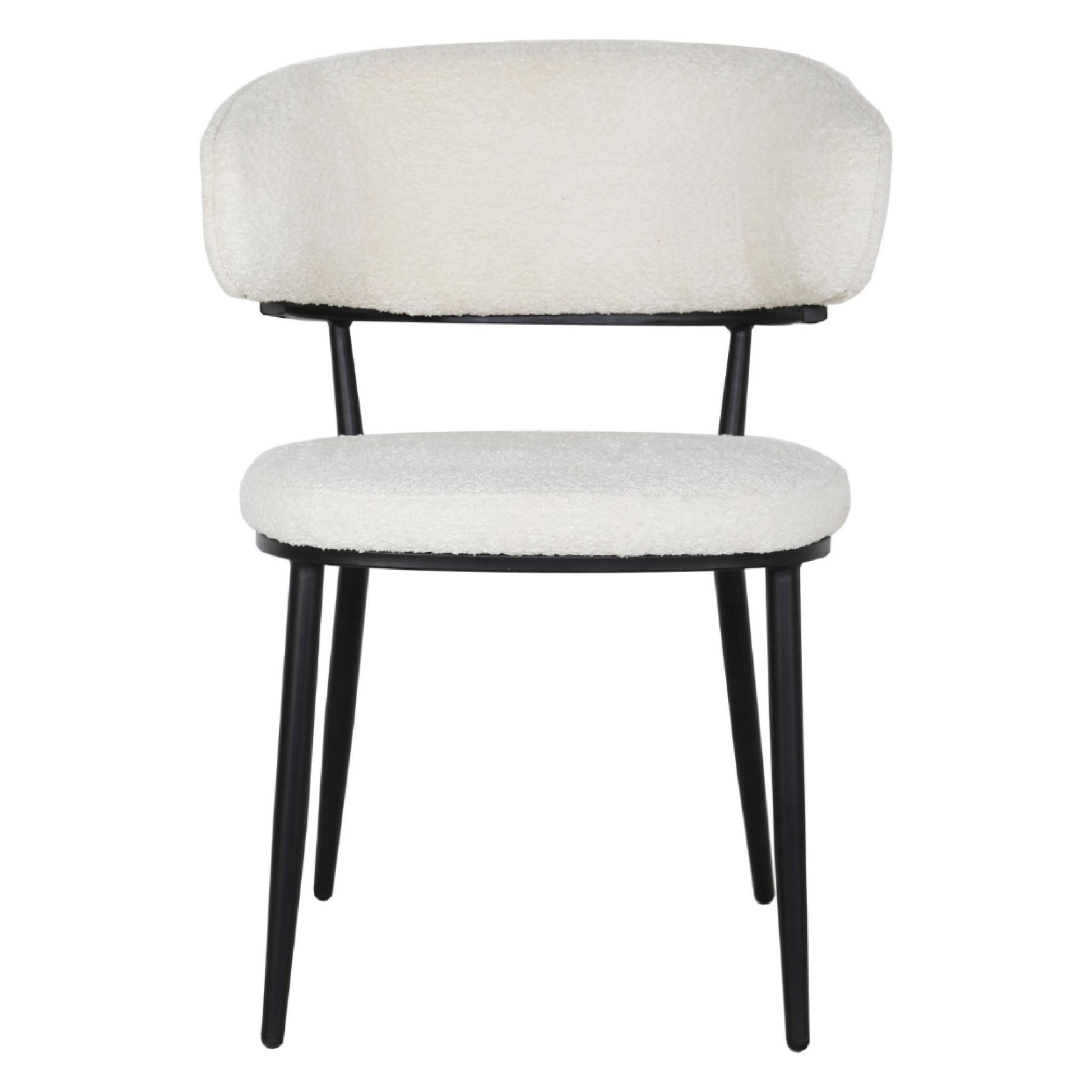 crème teddy eetkamerstoelen met armleuning afbeelding 4