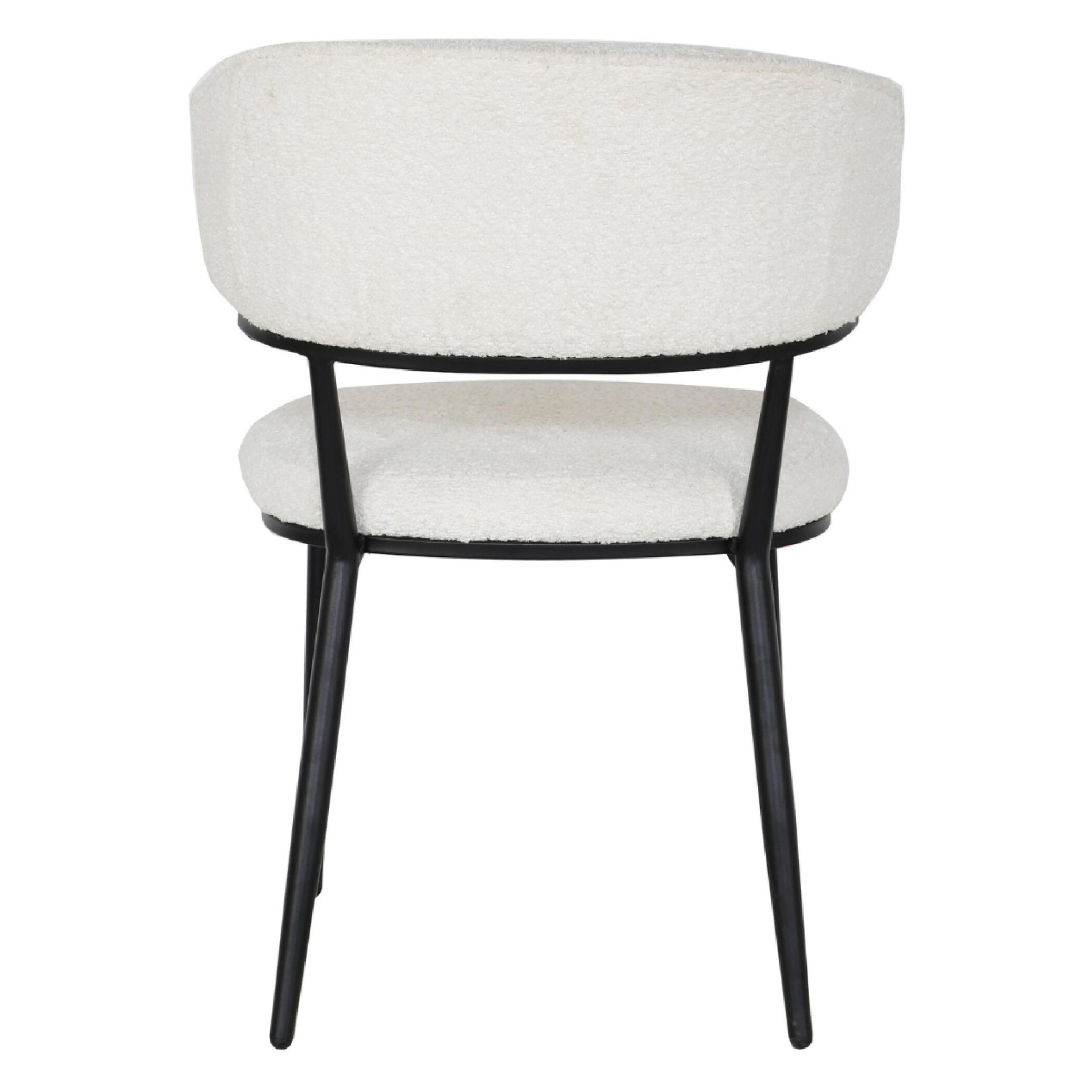 crème teddy eetkamerstoelen met armleuning afbeelding 5