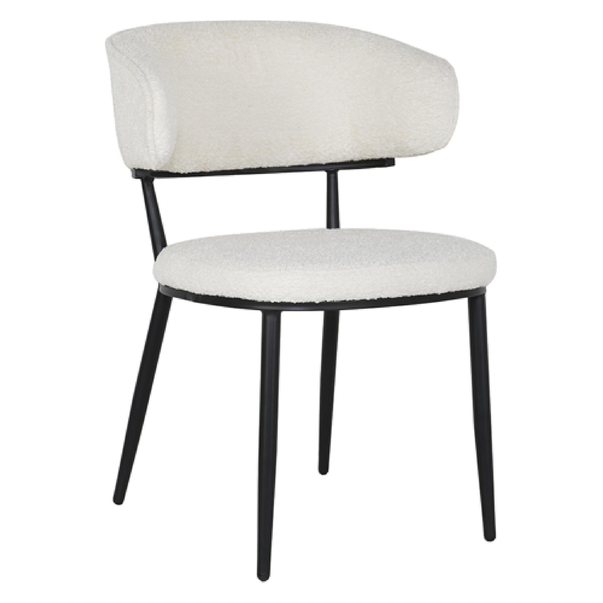crème teddy eetkamerstoelen met armleuning afbeelding 1