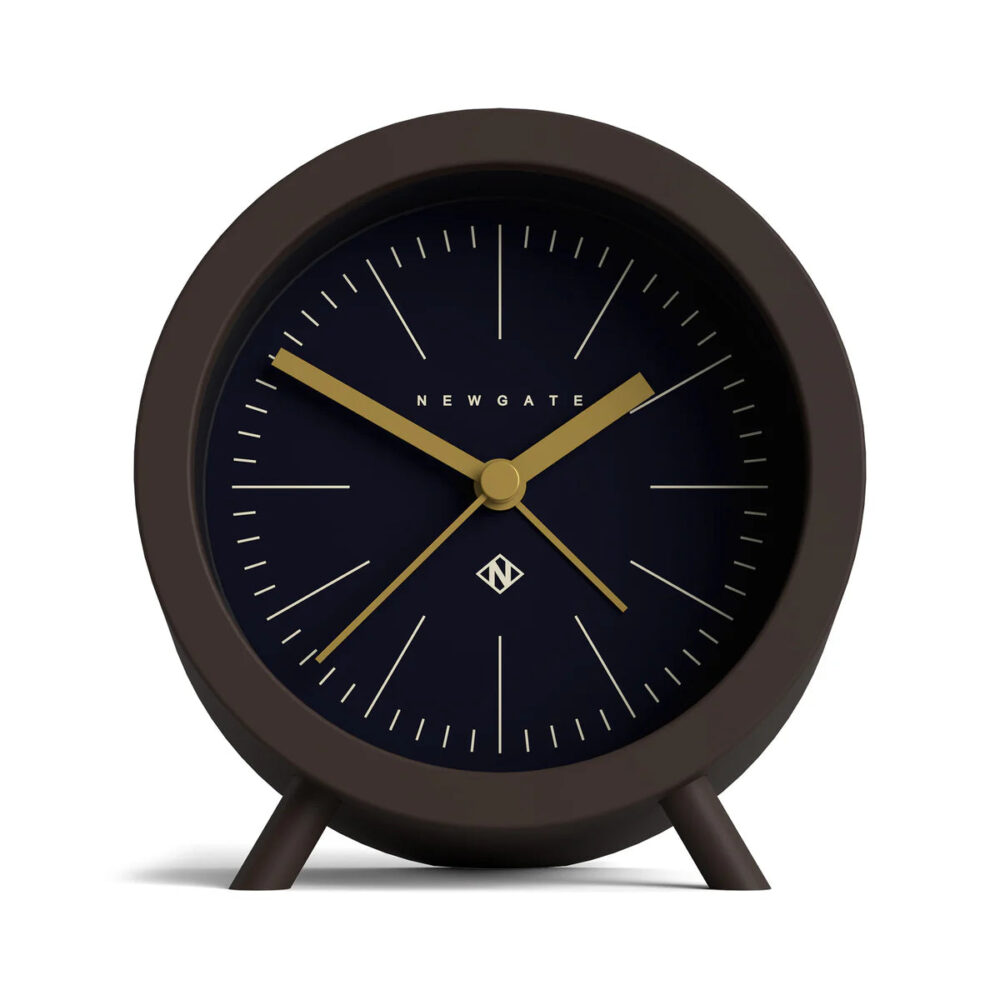 Newgate Fred alarm clock in brown and blue