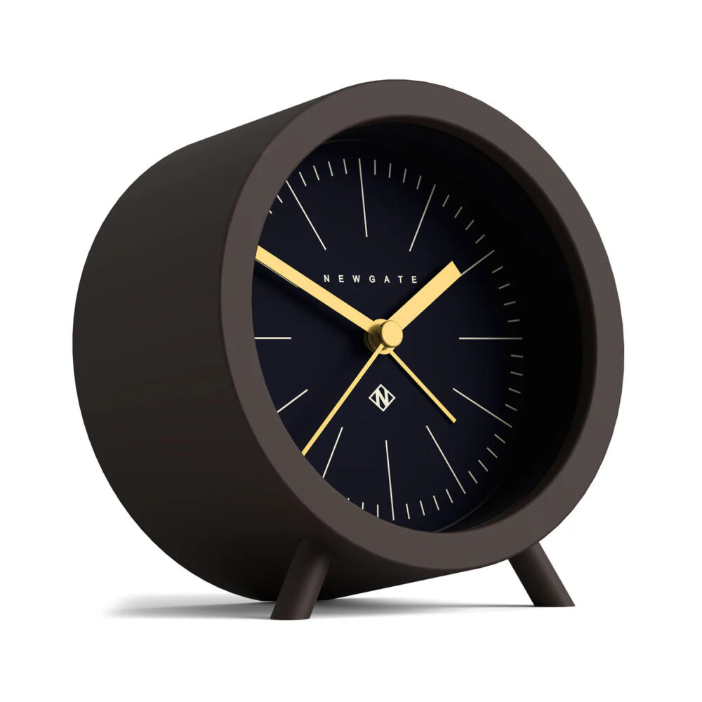 Newgate Fred alarm clock in brown and blue