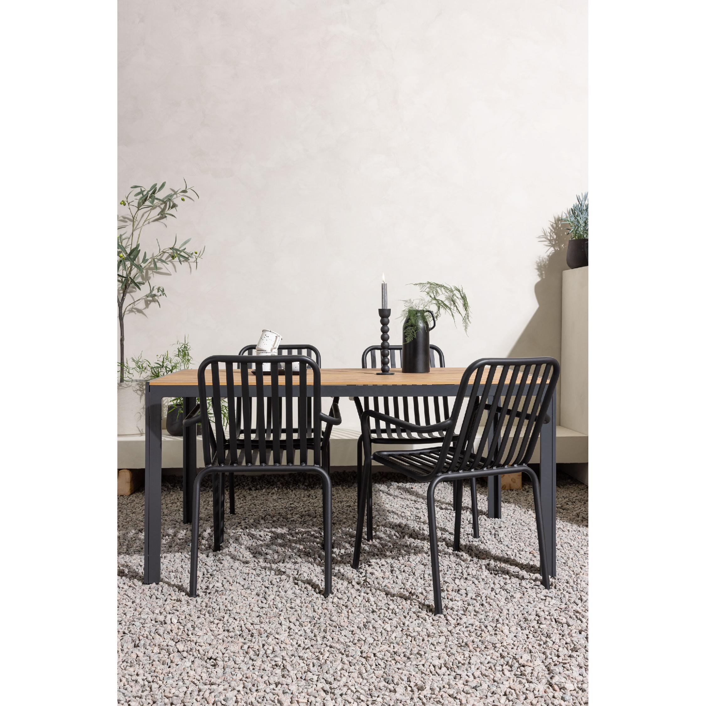 zwarte aluminium 4 persoons tuinset 150x90 afbeelding 7