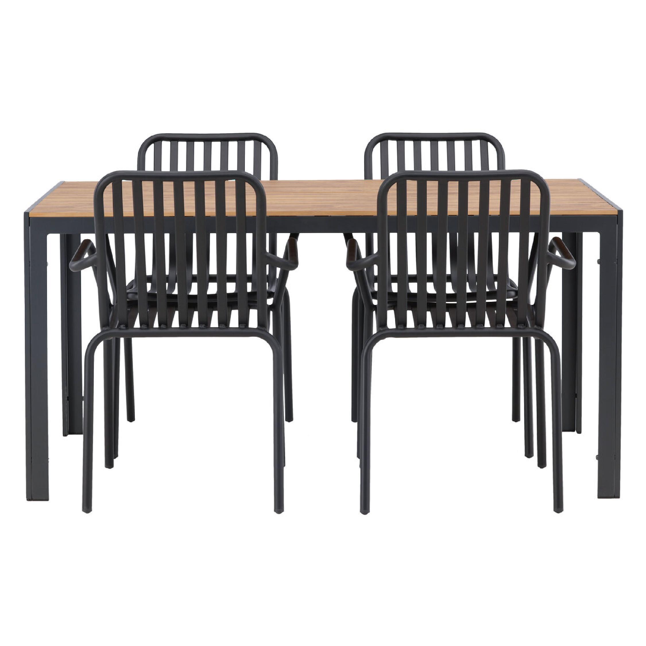 zwarte aluminium 4 persoons tuinset 150x90 afbeelding 2