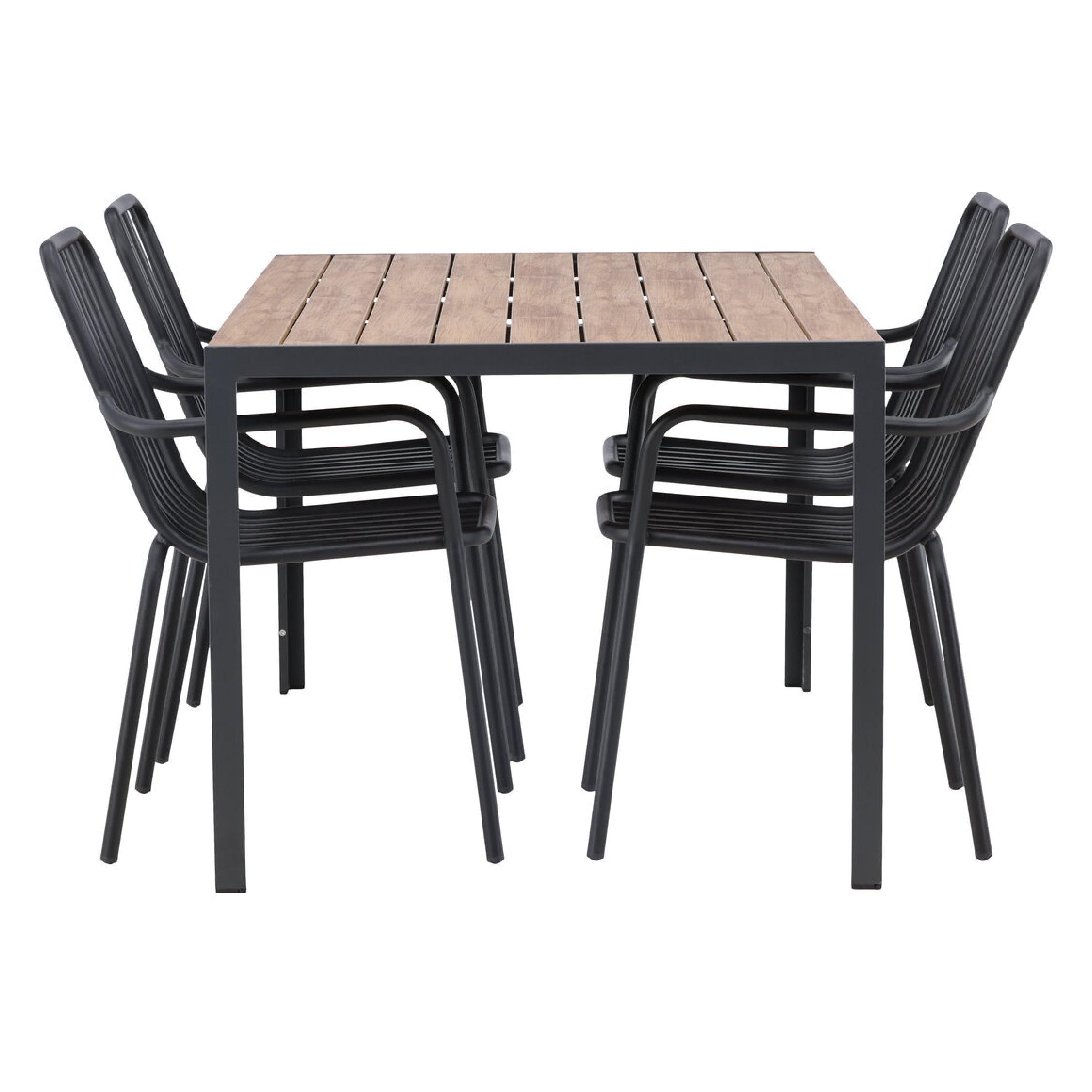 zwarte aluminium 4 persoons tuinset 150x90 afbeelding 4