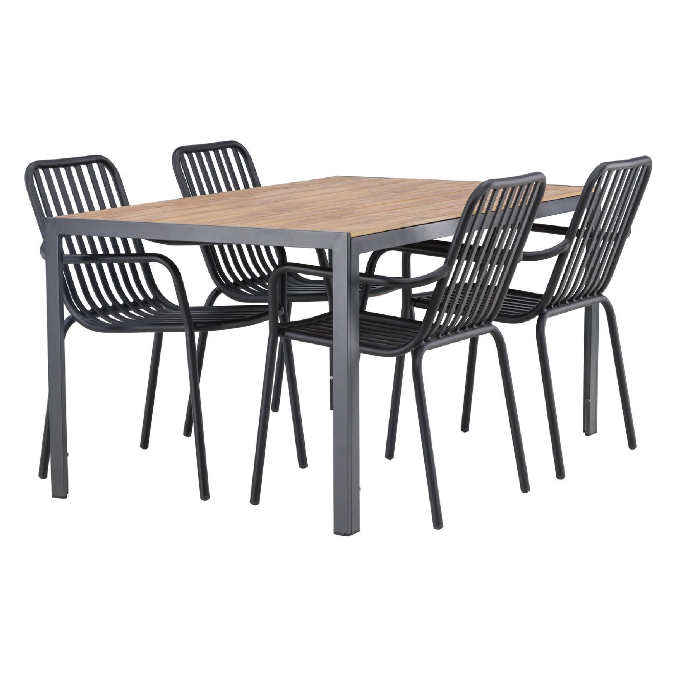 zwarte aluminium 4 persoons tuinset 150x90 afbeelding 5