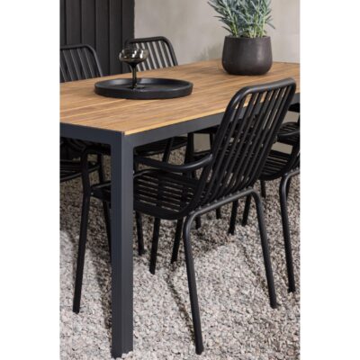 tuinset 6 personen aluminium zwart 200x90 afbeelding 8