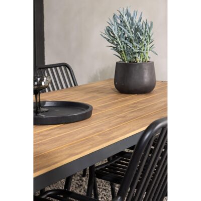 tuinset 6 personen aluminium zwart 200x90 afbeelding 9