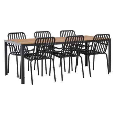 tuinset 6 personen aluminium zwart 200x90 afbeelding 6