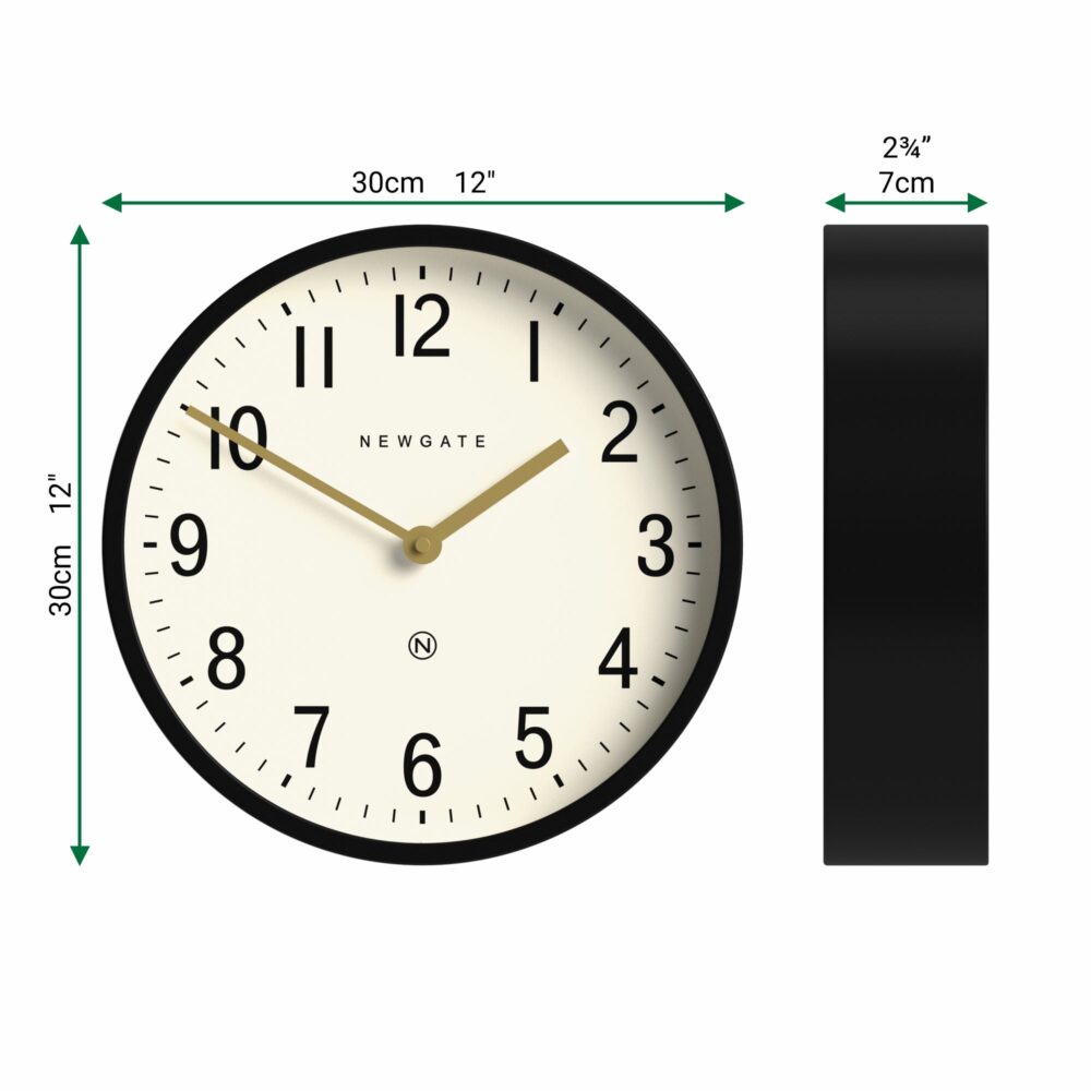 Newgate Master Edwards wall clock in black