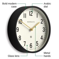 Newgate Master Edwards wall clock in black