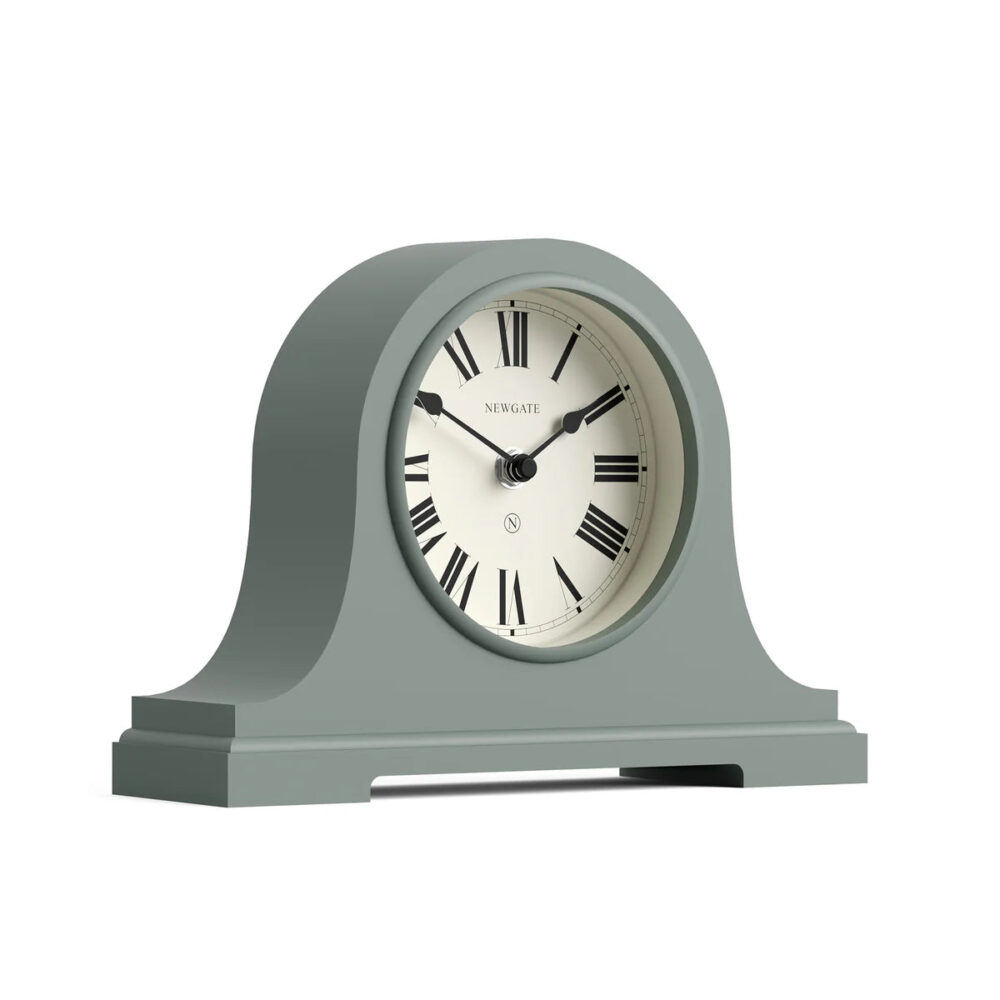 Newgate Broadway mantel clock in asparagus green