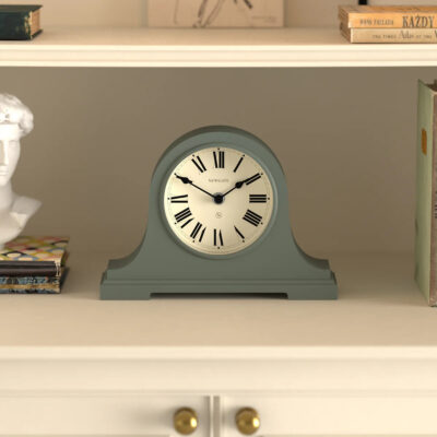 Newgate Broadway mantel clock in asparagus green