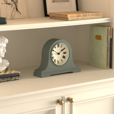 Newgate Broadway mantel clock in asparagus green