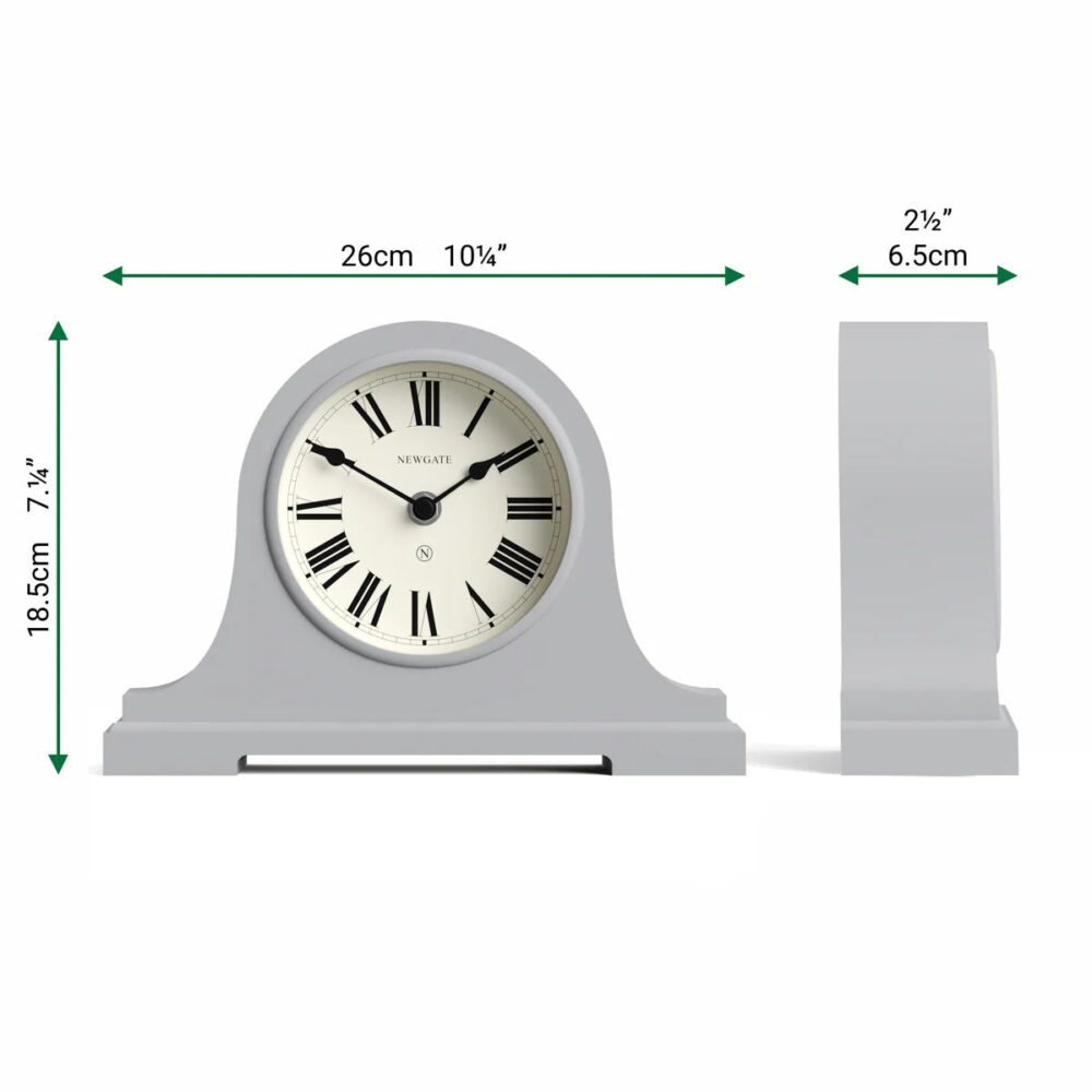 Newgate Broadway mantel clock in grey