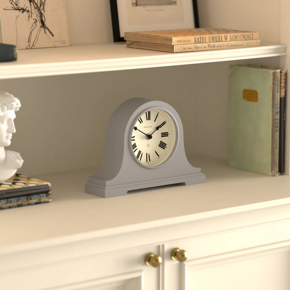 Newgate Broadway mantel clock in grey