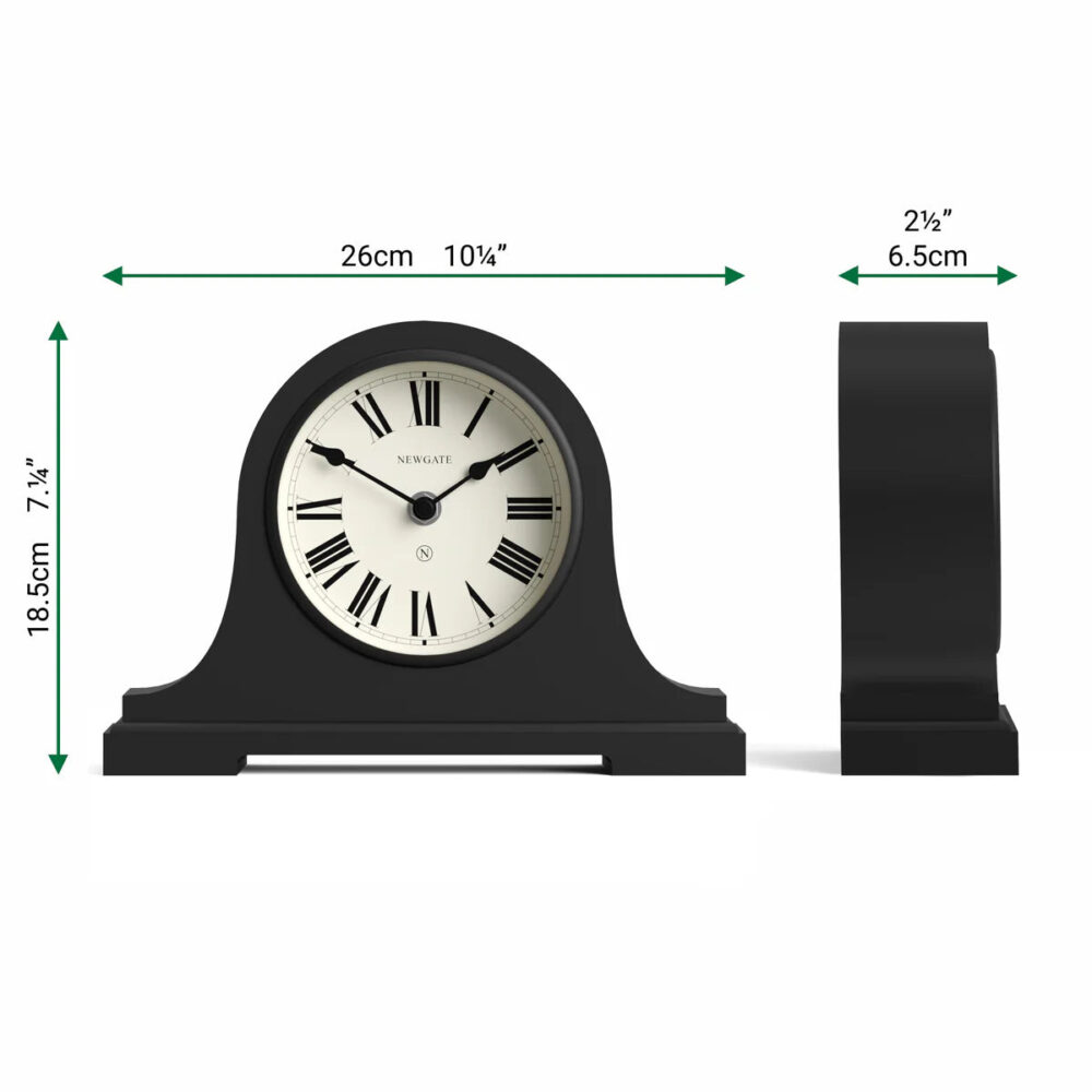 Newgate Broadway mantel clock in Black