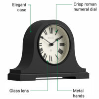 Newgate Broadway mantel clock in Black