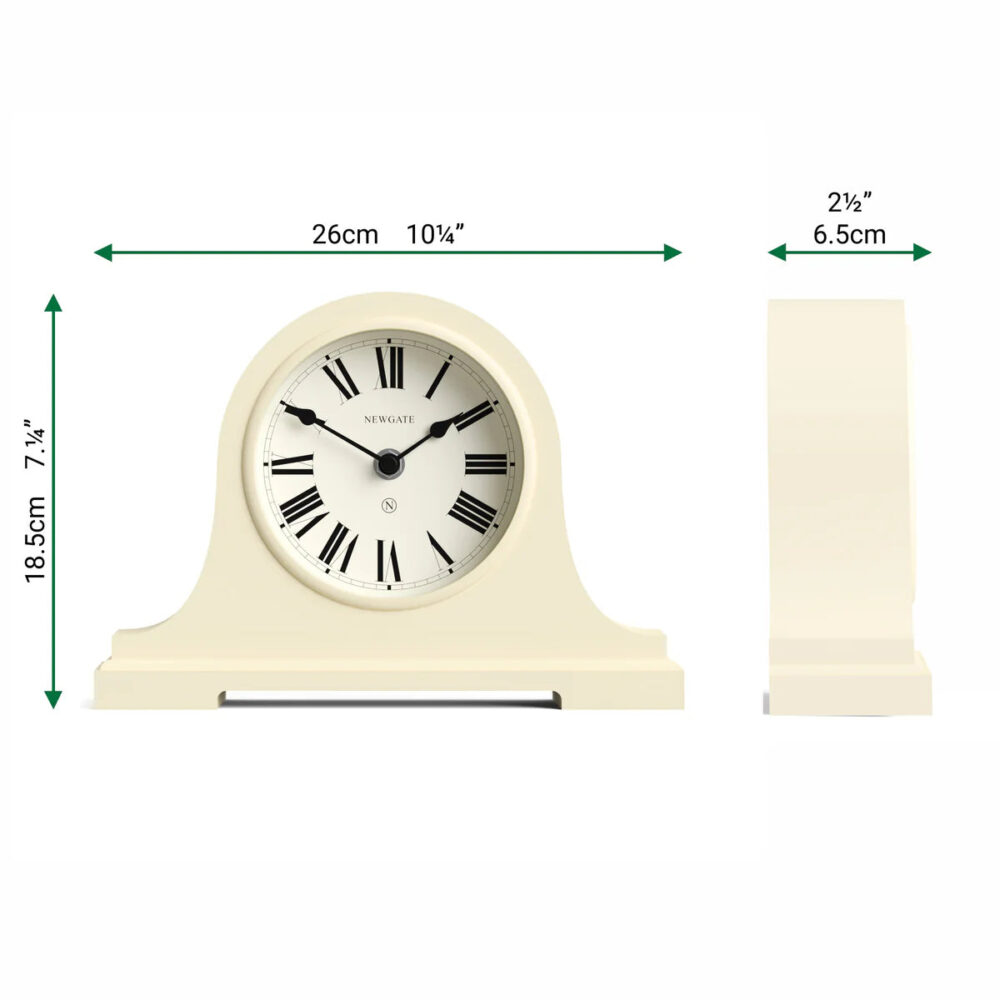 Newgate Broadway mantel clock in cream