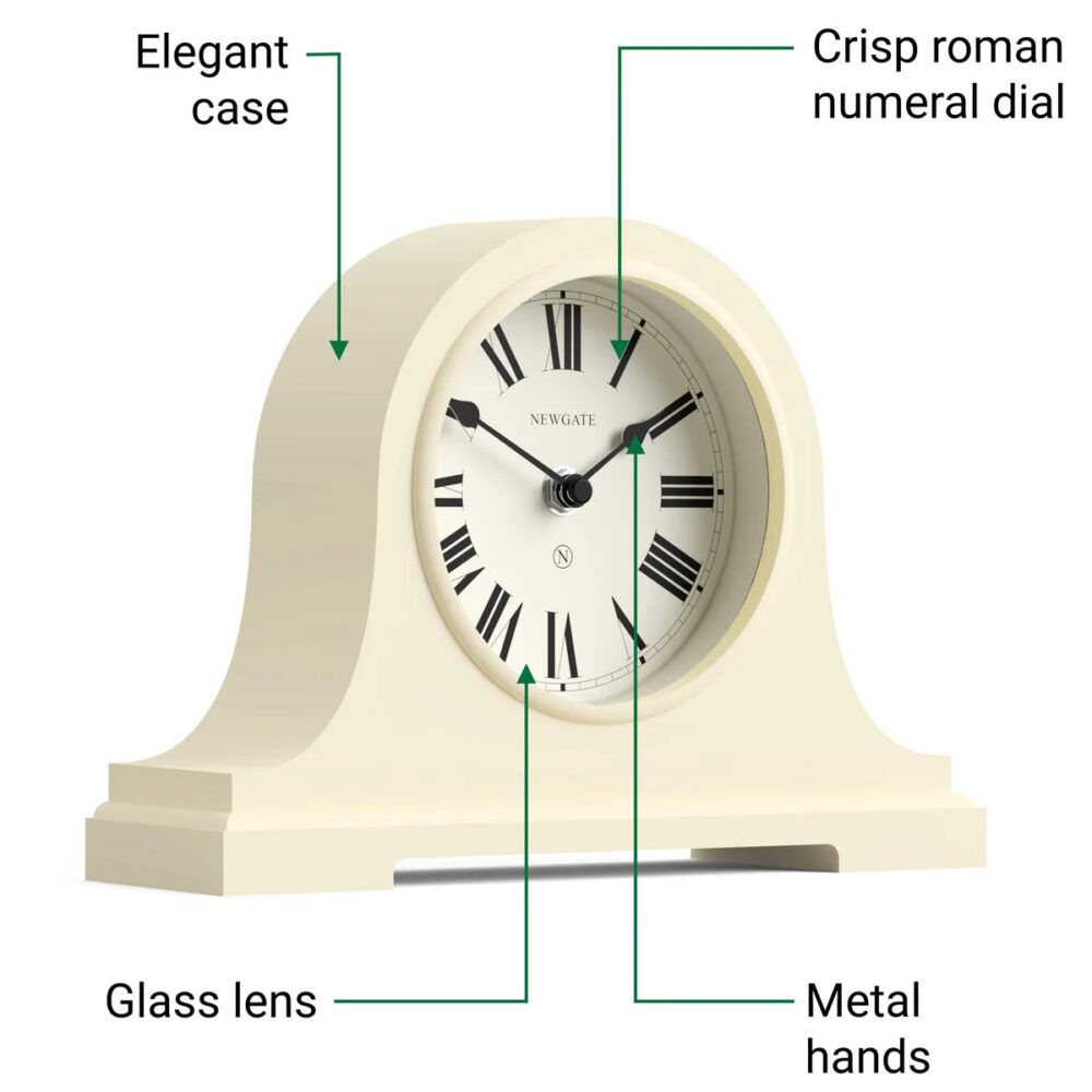 Newgate Broadway mantel clock in cream