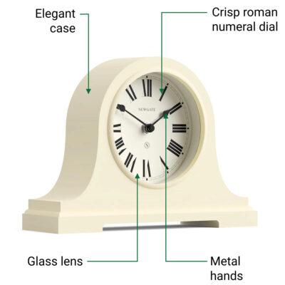 Newgate Broadway mantel clock in cream